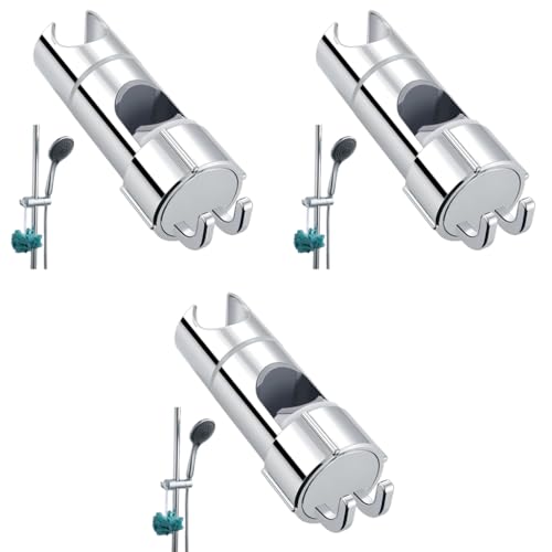 HASTHIP® Bathroom Shower Head Holder with Integrated Hooks Universal Slide Bar Bracket for 16-27mm Modern ABS Dual Hanging Hook Adjustable 3PCS HASTHIP® Bathroom Shower Head Holder with Integrated Hooks Universal Slide Bar Bracket for 16-27mm Modern ABS Dual Hanging Hook Adjustable 3PCS